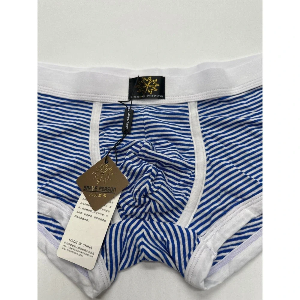 Brave Person Mens Blue Striped Boxer Briefs‎ Underwear | Comfortable  large nwt